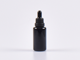 MIRON Violettglasflasche 30ml, mit Pipette OV schwarz