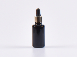 MIRON Violettglasflasche 30ml, mit Pipette gold