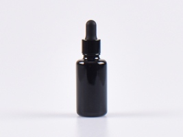 MIRON Violettglasflasche 30ml, mit Pipette schwarz