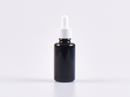 MIRON Violettglasflasche 30ml, mit Pipette weiss