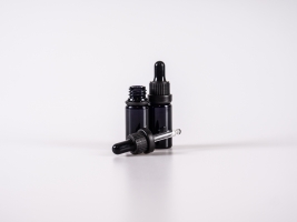 MIRON Violettglasflasche 10ml, mit Pipette OV schwarz