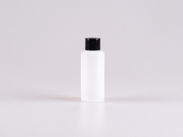 Flasche "Nasa" 100ml, LDPE, mit Schraubverschluss weiss/schwarz