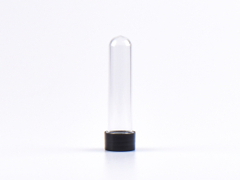 PET Röhrchen, 30ml, Schraubverschluss schwarz