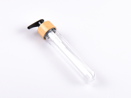 PET Röhrchen, 80ml, mit Dispenser Bambus