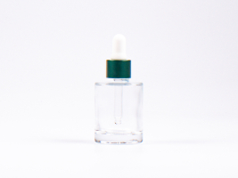 Glasflasche "Raoul" 30ml, mit Pipette grün-matt