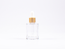 Glasflasche "Raoul" 30ml, mit Pipette gold