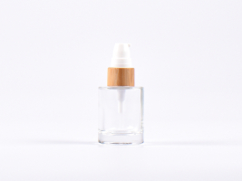 Glasflasche "Raoul" 30ml, mit Lotionspumpe Bambus