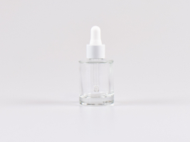 Glasflasche "Raoul" 30ml, mit Pipette weiss