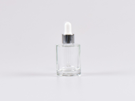 Glasflasche "Raoul" 30ml, mit Pipette silber