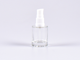 Glasflasche "Raoul" 30ml, mit Lotionspumpe Kunststoff