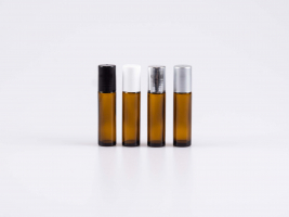 Roll-On-Flasche, Braun/Klarglas, frei kombinierbar, 10ml