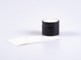 Rundetikette "weiss und braun-antik", 50mm