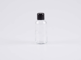 Klarglasflasche 50ml, mit Schraubverschluss schwarz