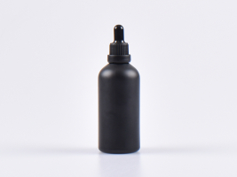 Schwarzglasflasche 100ml, mit Pipette OV schwarz