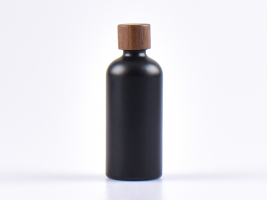 Schwarzglasflasche 100ml, mit Tropfmontur Walnut