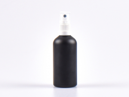 Schwarzglasflasche 100ml, mit Mundspray OV