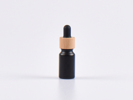 Schwarzglasflasche 10ml, mit Pipette Bambus