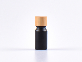 Schwarzglasflasche 10ml, mit Tropfmontur Bambus