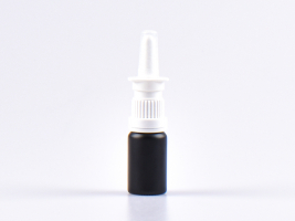 Schwarzglasflasche 10ml, mit Nasenspray OV