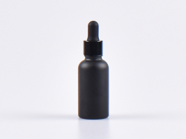 Schwarzglasflasche 30ml, mit Pipette schwarz