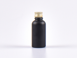 Schwarzglasflasche 30ml, mit Aludeckel