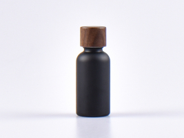 Schwarzglasflasche 30ml, mit Schraubverschluss Walnut