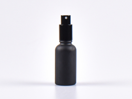 Schwarzglasflasche 30ml, mit Zerstäuber Aluminium, 4 Color