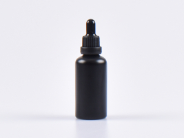 Schwarzglasflasche 50ml, mit Pipette OV schwarz