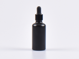 Schwarzglasflasche 50ml, mit Pipette schwarz