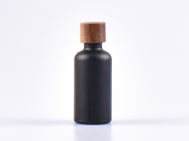 Schwarzglasflasche 50ml, mit Schraubverschluss Walnut