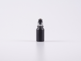 Schwarzglasflasche 10ml, mit Roll-On Glas/Stahl