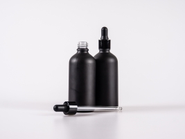 Schwarzglasflasche 100ml, mit Pipette schwarz