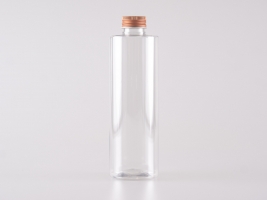 PET Flasche "Sharp" 250ml, mit Tropfmontur Aluminium