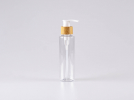 PET Flasche "Sharp" 150ml, mit Dispenser Bambus