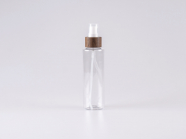 PET Flasche "Sharp" 150ml, mit Lotionspumpe Walnut