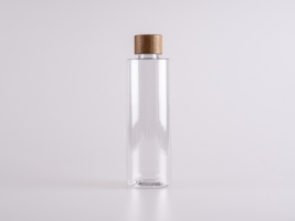 PET Flasche "Sharp" 250ml, mit Deckel Walnut