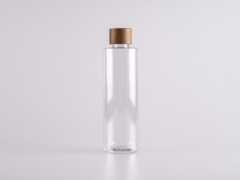PET Flasche "Sharp" 250ml, mit Tropfmontur Walnut