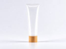 Kosmetiktube 100 ml – Transparent – Bambusdeckel