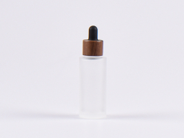 Glasflasche säuremattiert, 30ml, mit Pipette Walnut