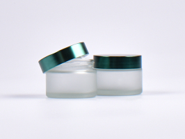 Glasdose säuremattiert, 50ml, mit Deckel grün