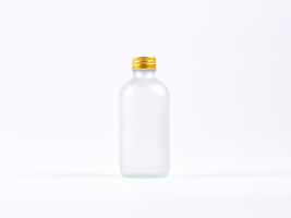 Glasflasche säuremattiert, 250ml, mit Schraubverschluss Aluminium