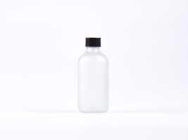 Glasflasche säuremattiert, 250ml, mit Schraubverschluss schwarz
