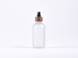 Glasflasche säuremattiert, 250ml, mit Zerstäuber Walnut
