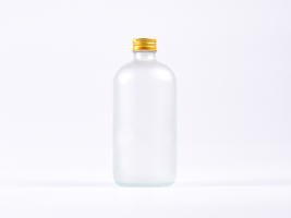 Glasflasche säuremattiert,  500ml, mit Schraubverschluss Aluminium