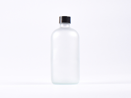 Glasflasche säuremattiert, 500ml, mit Schraubverschluss schwarz