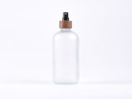 Glasflasche säuremattiert, 500ml, mit Zerstäuber Walnut