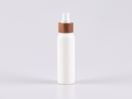 Flasche "Tara" 100ml, matt-weiss, mit Lotionspumpe Walnut