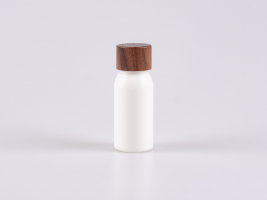 Flasche "Tara" 50ml, matt-weiss, mit Tropfmontur Walnut