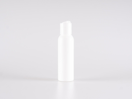 Flasche "Tara" 100ml, matt-weiss, mit FlipTop oder Disc Top Verschluss, weiss/schwarz