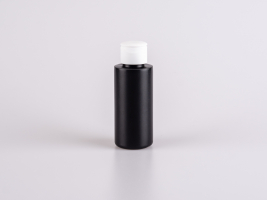 Flasche "Tara" 100ml, matt-schwarz, mit FlipTop/DiscTop weiss